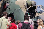 Take On Field Trip :: Waiting in line to inspect the gunship up close